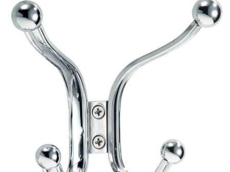 iDesign 5.5 in. L Chrome Silver Steel Small Medium York Lyra Quad Hook 1 pk Cheap