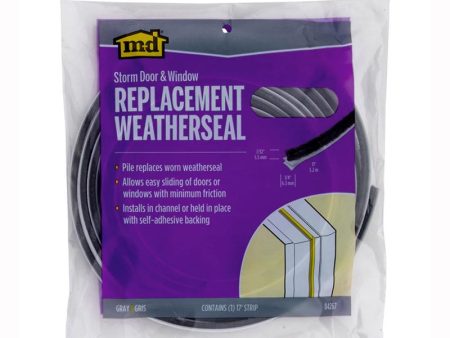 M-D Gray Pile Weatherstrip For Doors and Windows 17 ft. L X 7 32 in. Online Hot Sale