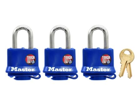 Master Lock 1-5 16 in. H X 1 in. W Vinyl Covered Steel Double Locking Padlock Keyed Alike on Sale